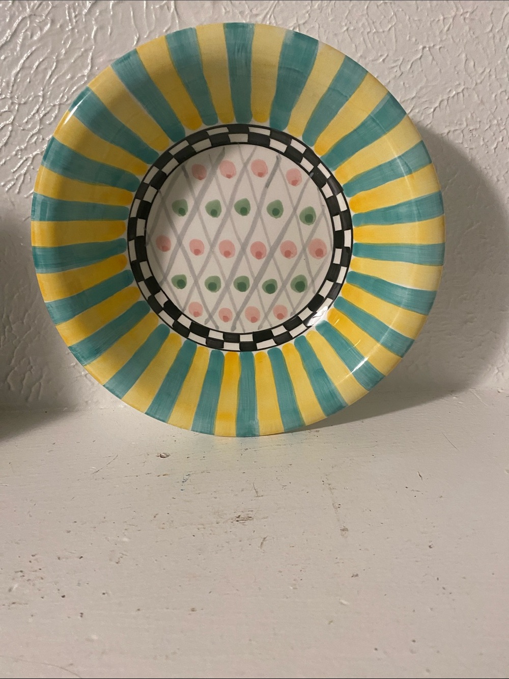Vintage World Bazaars Inc. Hand Painted Porcelain Bowl Whimsical Pottery  Dish